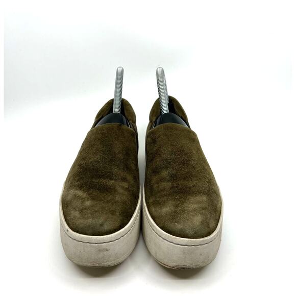 VINCE Warren Green Suede Platform Slip On Sneakers Women's 6.5 US - Picture 4 of 9